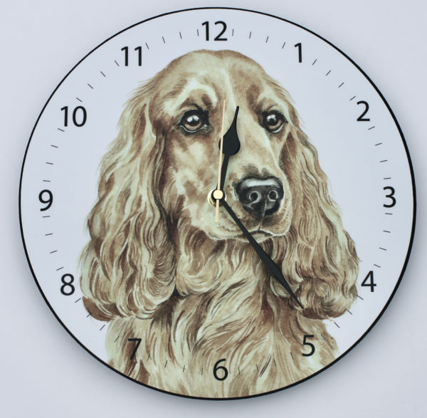 Golden Cocker Spaniel Dog Wall Clock (CLK-258)