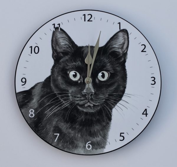 Black Cat Wall Clock CLK-EC14