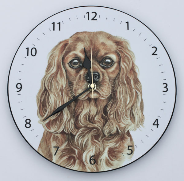 Ruby Cavalier King Charles Spaniel Dog Wall Clock (CLK-260)