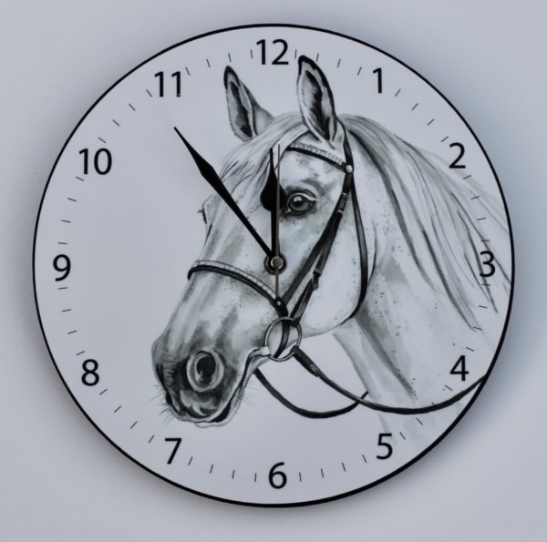 Grey Horse Wall Clock CLK-EQ08