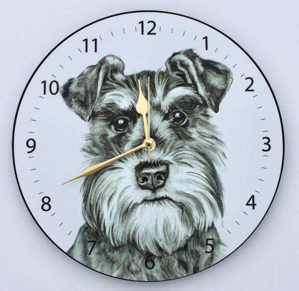 Schnauzer Dog Walk Clock (CLK-262)