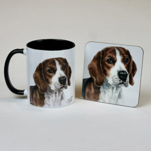 Beagle Dog Mug and coaster gift set