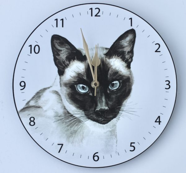 Siamese Cat wall Clock CLK-EC12