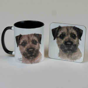 Border Terrier Dog Mug and coaster set