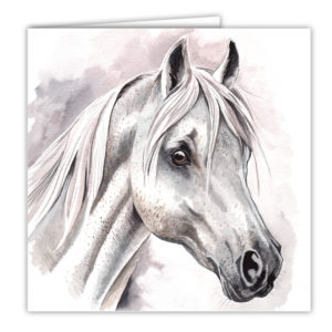 White Horse Art Card / Greetings Card (AC-EQ01)