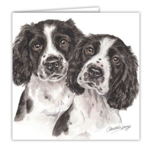 Springer Spaniel Puppies Art Card / Greetings Card (AC-PU01)