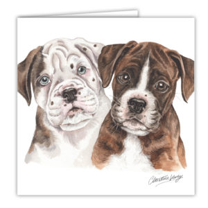 Boxer Puppies Art Card / Greetings Card (AC-PU02)
