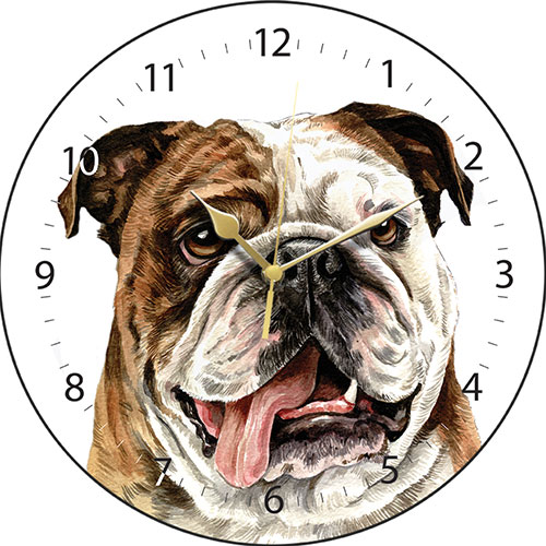 British Bulldog Dog Clock