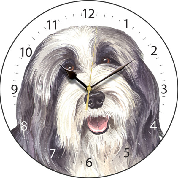 Bearded Collie Dog Clock