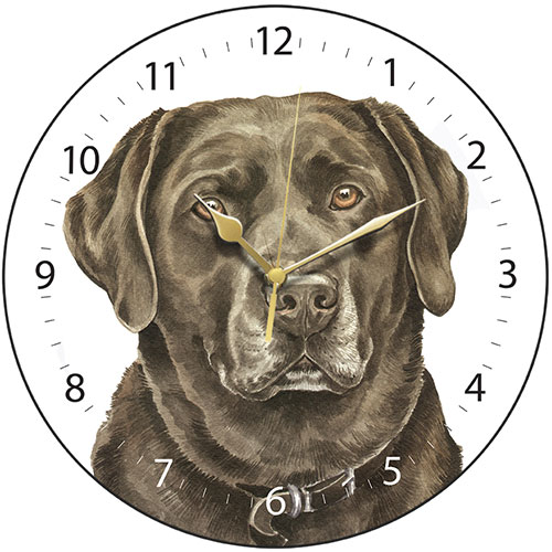 Chocolate Labrador Dog Clock