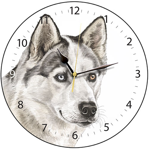 Husky Dog Clock