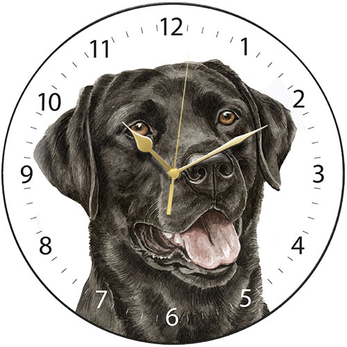 Black Labrador Dog Clock