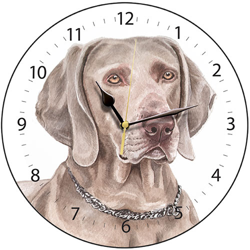 Weimaraner Dog Clock