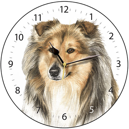 Rough Collie Dog Clock