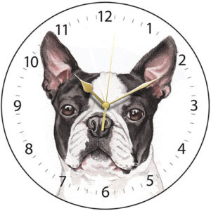 Boston Terrier Dog Clock