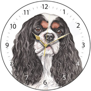 Cavalier King Charles Spaniel - Black/Tan Dog Clock