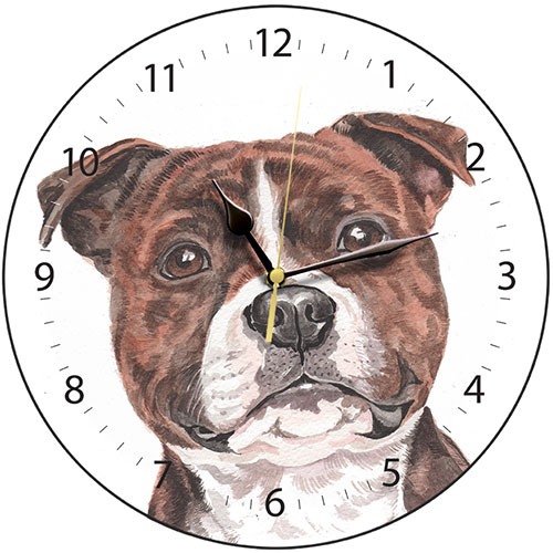 Staffordshire Bull Terrier Dog Clock