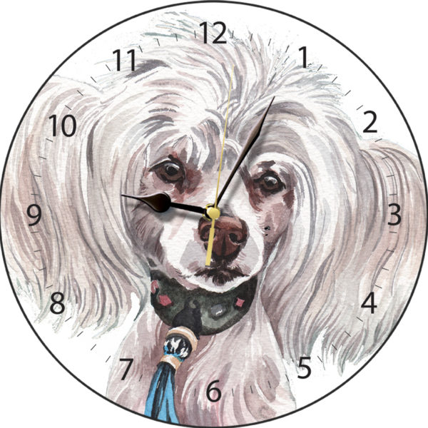 Chinese Crested Dog Clock