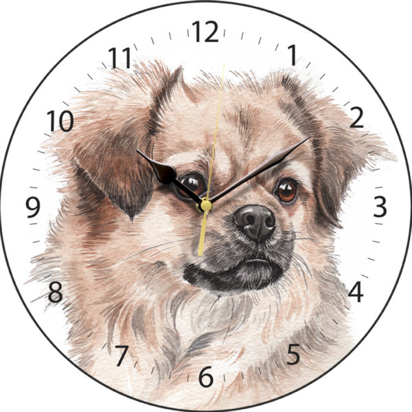 Tibetan Spaniel Dog Clock