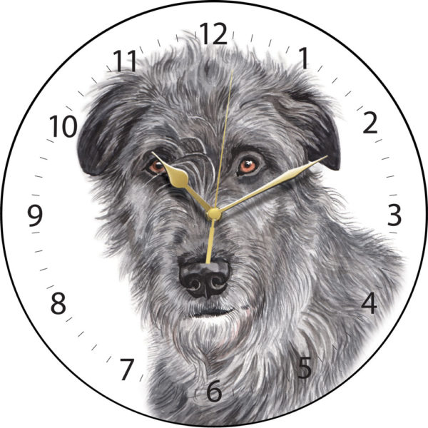 Irish Wolfhound Dog Clock