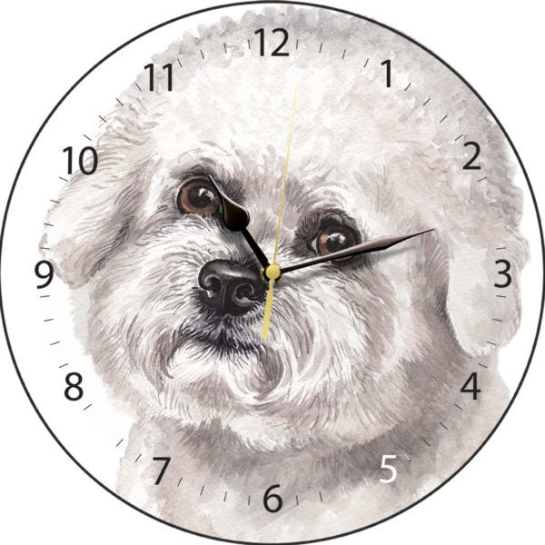 Bichon Frise Dog Clock