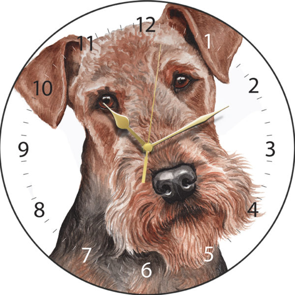 Airedale Terrier Dog Clock