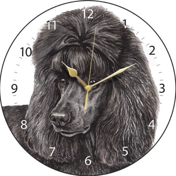 Black Poodle Dog Clock