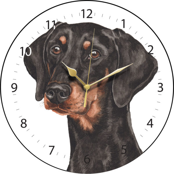 Doberman Dog Clock