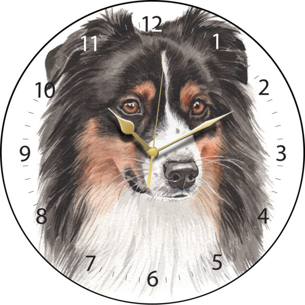 Australian Shepherd Dog Clock