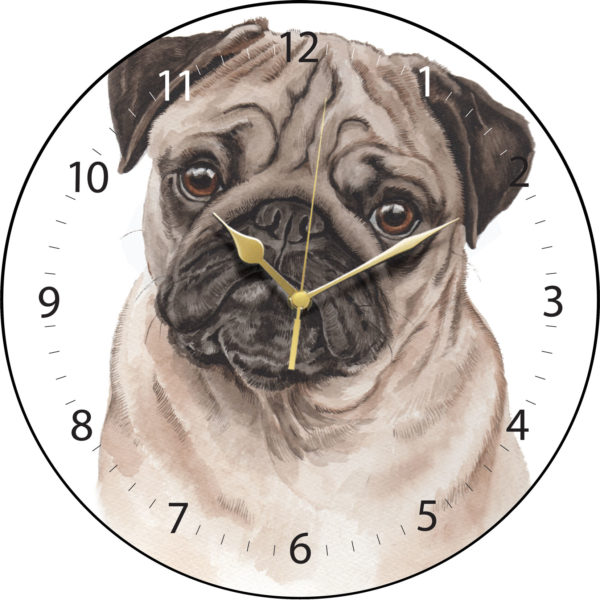 Pug Dog Clock