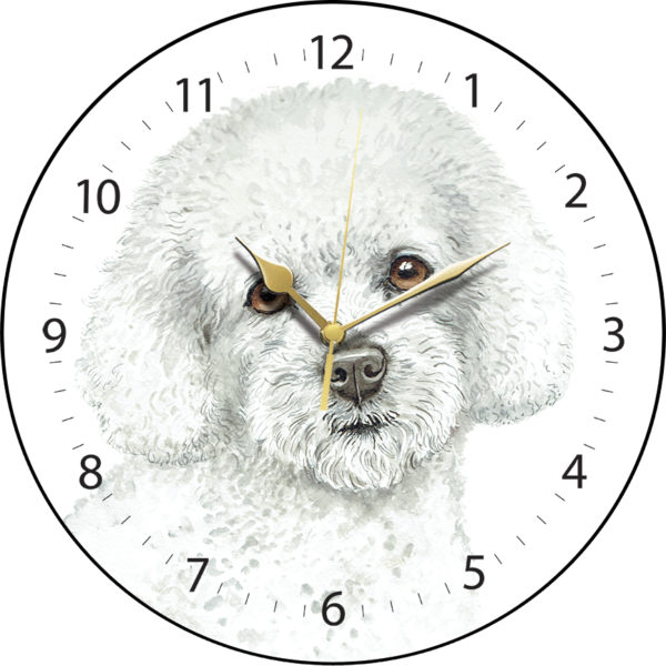 Bichon Frise Dog Clock