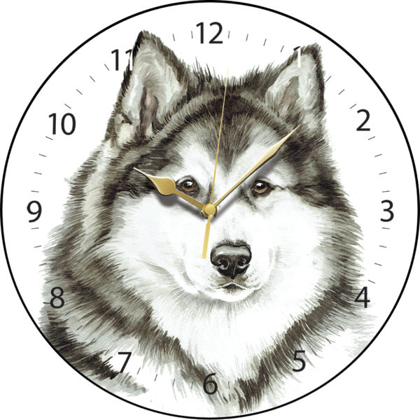 Alaskan Malamute Dog Clock