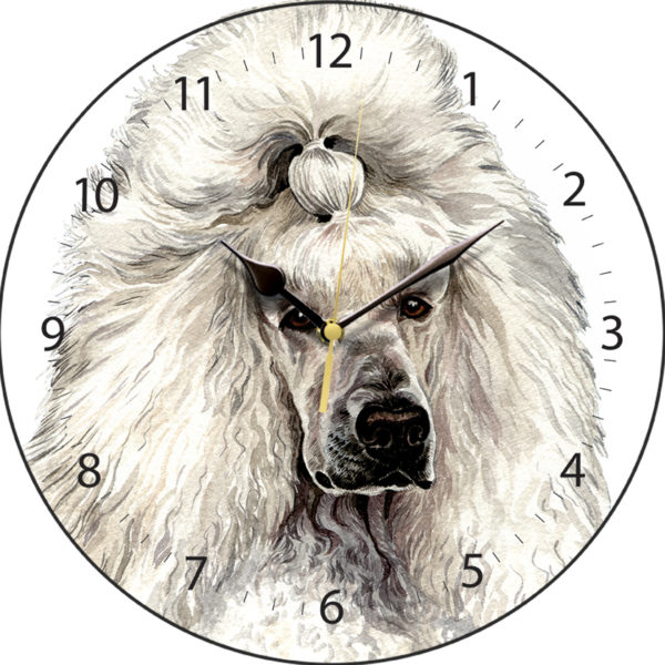 White Poodle Dog Clock
