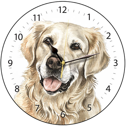 Golden Retriever Dog Clock