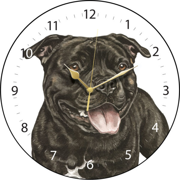 Staffordshire Bull Terrier Dog Clock