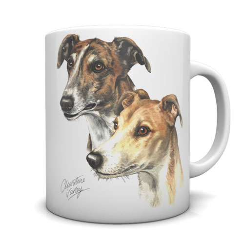 Greyhound Pair Ceramic Mug by Waggydogz