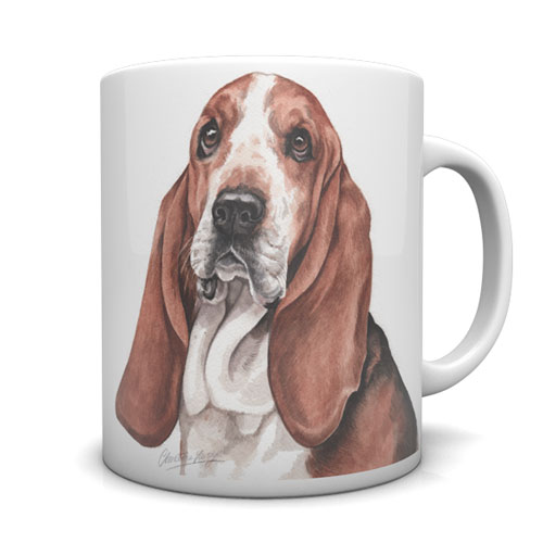 Basset Hound Ceramic Mug by Waggydogz