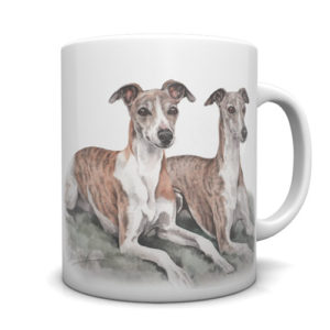 Whippet Pair Ceramic Mug by Waggydogz