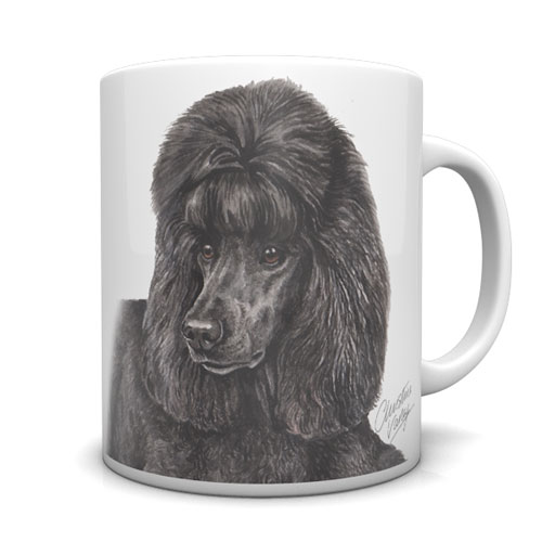 Black Poodle Ceramic Mug by Waggydogz