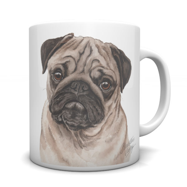 Pug Ceramic Mug by Waggydogz