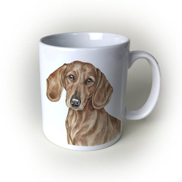 Red Dachshund dog mug