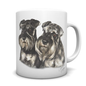 Miniature Schnauzers Pair Ceramic Mug by Waggydogz