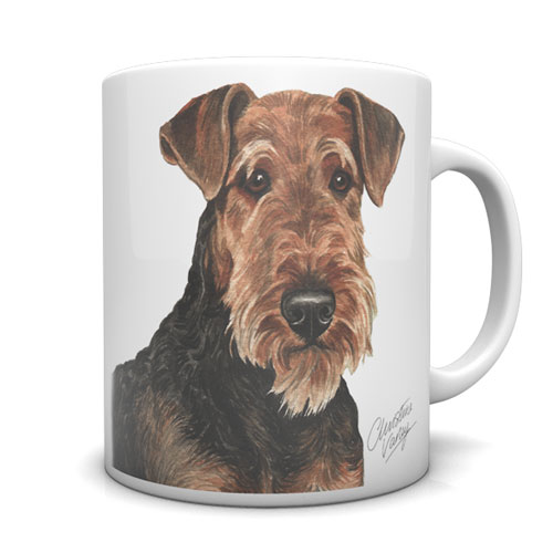 Airedale Terrier Ceramic Mug by Waggydogz