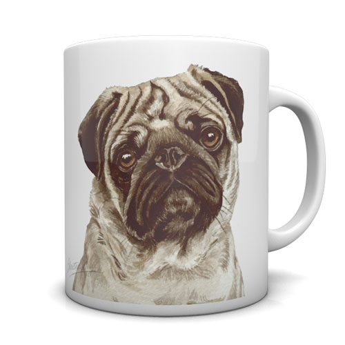 Pug Ceramic Mug by Waggydogz