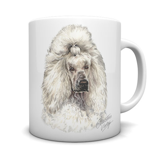 White Poodle Ceramic Mug by Waggydogz