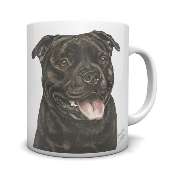 Staffordshire Bull Terrier Ceramic Mug by Waggydogz