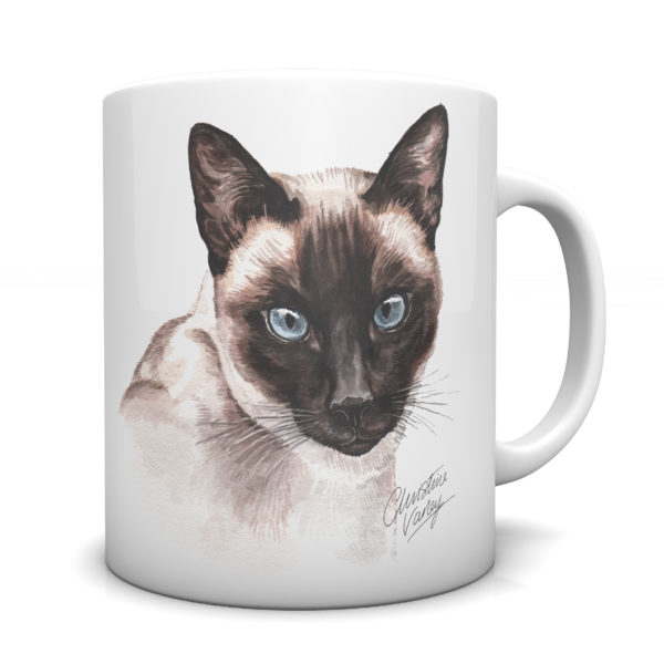 Siamese Cat Ceramic Mug by Waggydogz