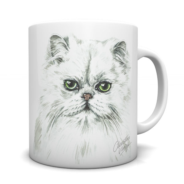 Persian Cat Ceramic Mug by Waggydogz
