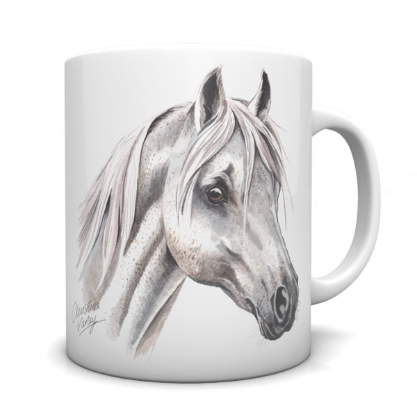 White Horse Ceramic Mug by Waggydogz