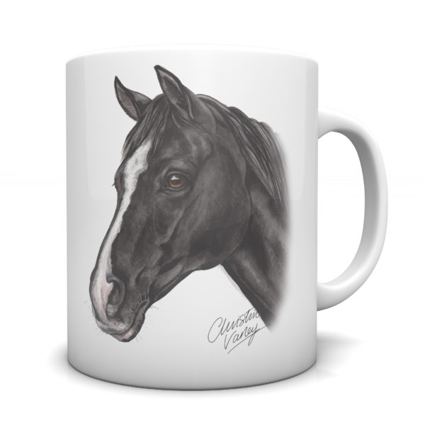 Black & White Horse Ceramic Mug by Waggydogz